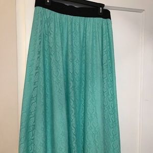 LuLaRoe Mint Green Large Lace Lucy Skirt